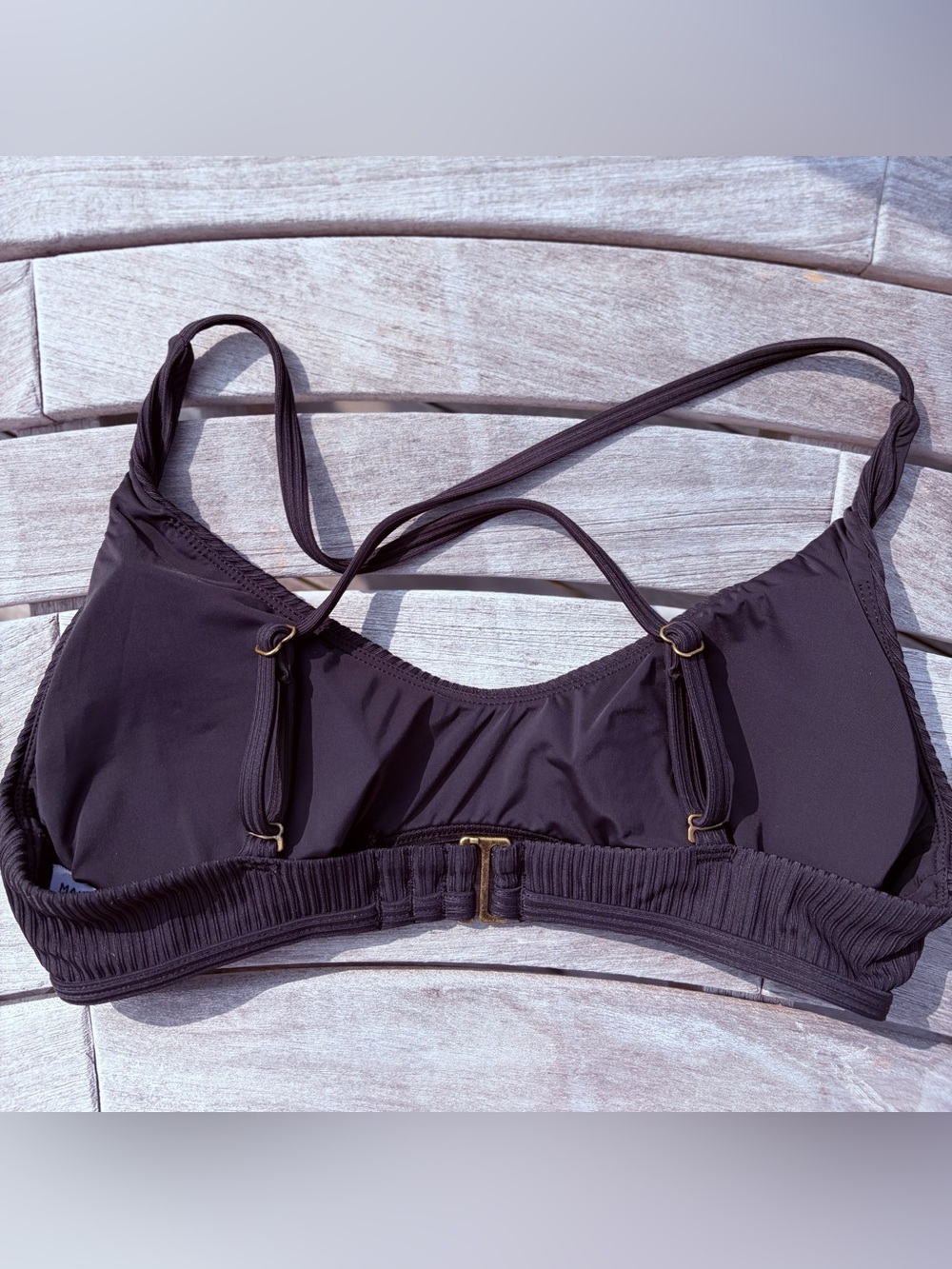 Marine Layer Black Ribbed Bikini Set - Picture 3 of 7